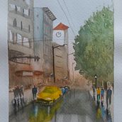Mi Proyecto del curso: Paisajes urbanos en acuarela. Een project van L, scaping y Aquarelschilderen van Jaime Alberto Rodríguez Molano - 19.07.2020