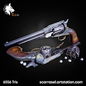 engraved revolver new army 1858. 3D, Game Development, and Video Games project by José Álvaro Gálvez Palomino - 07.20.2020