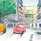 Mi Proyecto del curso: Paisajes urbanos en acuarela. Watercolor Painting project by David Garcia - 07.20.2020