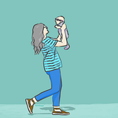 Mother & Child Illustration. Un projet de Illustration traditionnelle de Angga Kurniawan - 20.07.2020