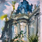 Parisian Rooftops. Architectural Illustration project by David Gilhooley - 07.20.2020