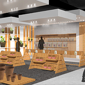 Retail y oficinas tienda orgánica. Design de interiores, e Design e fabricação de móveis projeto de Elisa Rencoret Calvo - 21.12.2017