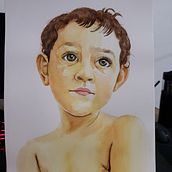 Meu projeto do curso: Retrato em aquarela a partir de uma fotografia. Watercolor Painting project by Vitória Gurgel - 07.21.2020