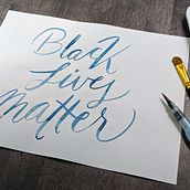My project in Italic Script with a Brush Pen course.  project by Carolyn Campo Munshi - 07.21.2020