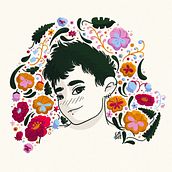 Meu projeto do curso: Retrato ilustrado com elementos botânicos. Un progetto di Illustrazione tradizionale di Marina Araújo - 22.07.2020