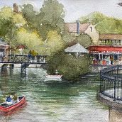 My project in Architectural Sketching with Watercolor and Ink course. Watercolor Painting project by Richard Perry - 07.23.2020