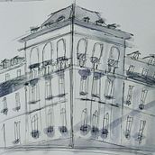 My project in Architectural Sketching with Watercolor and Ink course. Ink Illustration, and Watercolor Painting project by Manuel Salaysay Jr - 07.25.2020