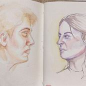 Mi Proyecto del curso: Cuaderno de retratos en acuarela. Portrait Drawing, and Watercolor Painting project by Saira Lagunas - 07.25.2020