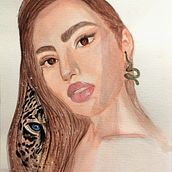 Mi Proyecto del curso: Retrato ilustrado en acuarela. Un progetto di Disegno di ritratti e Pittura ad acquerello di Lissette Pérez Azócar - 26.07.2020