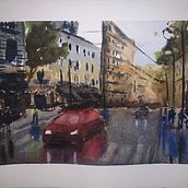 My project in Urban Landscapes in Watercolor course. Un progetto di Pittura ad acquerello di nickveale3 - 26.07.2020