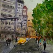 My project in Urban Landscapes in Watercolor course. Watercolor Painting project by amandasharples - 07.29.2020