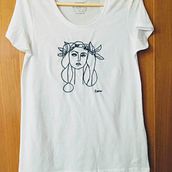 Camiseta Bordada "Cabeza de Mujer" de Picasso Ein Projekt aus dem Bereich Stickerei von Yadira García - 26.07.2020