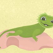 Trying flat texture with cute Dragon. Traditional illustration project by Julie - 07.26.2020