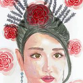 Mi Proyecto del curso: Retrato ilustrado en acuarela. Watercolor Painting project by Liuqiu Chen - 07.27.2020