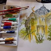 Mi Proyecto del curso: Dibujo arquitectónico con acuarela y tinta. Een project van Architectuur van Noemi Todo - 07.08.2020