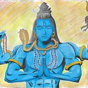 Shiva on watercolors. Projekt z dziedziny Malowanie akwarelą użytkownika Daniel Mourelle - 27.07.2020