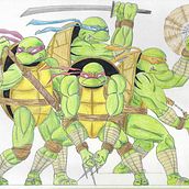 Teenage mutant ninja turtles. Projekt z dziedziny R i sunek ołówkiem użytkownika Daniel Mourelle - 27.07.2020