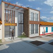 Hostal Villaveces. Proyecto académico de diseño arquitectónico. Architecture project by Julian Cardenas - 12.02.2017
