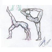 Práctica/poses/flexibilidad. Drawing, and Sketching project by Esmeralda Jacobo - 07.28.2020