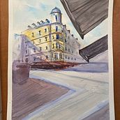 My project in Architectural Sketching with Watercolor and Ink course. Sketching, Drawing, Watercolor Painting, Architectural Illustration, Sketchbook & Ink Illustration project by pramodgopala - 07.28.2020