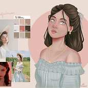 Meu projeto do curso: Retrato de personagens femininas com Procreate + Referências. Digital Illustration project by thaissaps008_1 - 07.27.2020