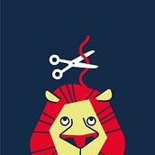 El león bravo. Diseño de identidad para peluquería infantil. Digital Illustration, Children's Illustration, and Vector Illustration project by Gala chan - 07.28.2020
