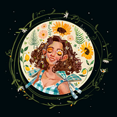 Meu projeto do curso: Retrato ilustrado com elementos botânicos. Un projet de Dessin artistique , et Dessin numérique de Luiza Nobre - 29.07.2020