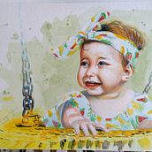 Minha linda filha.. Pintura em aquarela projeto de Valdoni Ribeiro - 29.07.2020