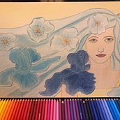 Art Nouveau sea angel. Portrait Drawing project by Andreea Barta - 07.29.2020