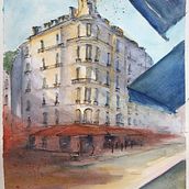Meu processo prático desenvolvido durante o curso "Desenho Arquitetônico em Aquarela e Tinta". Architecture, and Artistic Drawing project by Briani Helena de Souza Britto - 07.30.2020