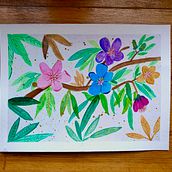 Rama de almendro "a mi manera".. Watercolor Painting project by Maribel Diaz - 07.30.2020