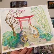 My project in Watercolor Illustration with Japanese Influence course. Traditional illustration project by Brooke Ayton - 07.31.2020