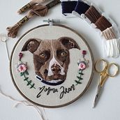 Pet Portrait Embroidery! Ein Projekt aus dem Bereich Stickerei von nicole_h0823 - 31.07.2020