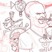 Coldplay illustration in progress. Creativit, Digital Illustration, and Sketching project by Miguel Colina - 08.01.2020