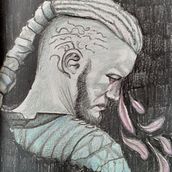 Mi Proyecto del curso: Retrato creativo en claroscuro con lápiz: Ragnar Lodbrok. Un progetto di Belle arti e Illustrazione tradizionale di Angantyr - 01.08.2020