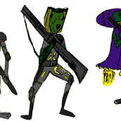 Los 5 extraterrestres guerreros. Character Design project by Juan Pablo Vila - 08.02.2020