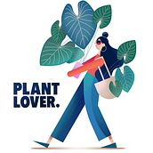 Plant Lover illustration. Drawing, Artistic Drawing, Character Design, Traditional illustration, Botanical Illustration, and Vector Illustration project by Paula Checa - 08.02.2020
