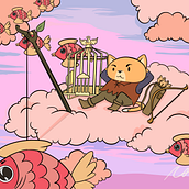 Warrior Cat of The Sky. Un progetto di Illustrazione digitale di Raisa Cellini M. Salvador - 02.08.2020