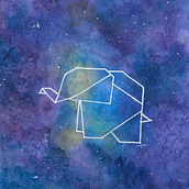 Haathee y la galaxia. Artistic Drawing, Traditional illustration, Ink Illustration, and Watercolor Painting project by Ad Nu - 08.02.2020