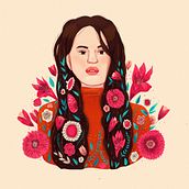 Minha fanart da Rosália com elementos botânicos . Botanical Illustration, and Digital Illustration project by Beatriz Quadros - 08.02.2020