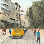 Meu projeto do curso: Paisagens urbanas em aquarela. Un proyecto de Bellas Artes de Eduardo Shiiti Jacob Toma - 03.08.2020
