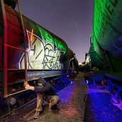 Colorindo trens - uma aventura noturna com o artista Dope. Documentar, and Photograph project by Rafael Lefcadito - 08.03.2020