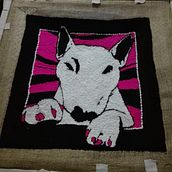 Nuevo proyecto: Bull terrier punch needle. Embroider project by Marisa Sadlon - 08.03.2020