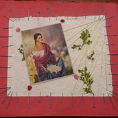 Mexicana bordada sobre papel. Embroider project by Mercedes Miranda - 08.11.2020