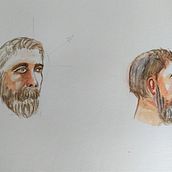 Meu projeto do curso: Caderno de retratos em aquarela. Desenho de retrato, e Pintura em aquarela projeto de acatarina_mnunes - 03.08.2020