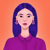 Meu projeto do curso: Retrato de personagens femininas com Procreate. Digital Illustration project by Juliana Monique - 08.05.2020
