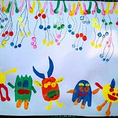 Mi Proyecto del curso: Técnicas de estampación para niños "Fiesta de Monstruos". Printing project by Dinarda Garcés Rivera - 08.05.2020