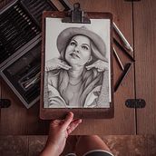 Meu projeto do curso: Auto Retrato. Pencil Drawing, and Portrait Drawing project by Juliana Schmidt Burani - 08.06.2020