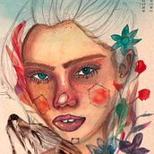 Mi Proyecto del curso: Retrato ilustrado en acuarela. Un proyecto de Ilustración tradicional, Ilustración botánica, Ilustración digital y Pintura a la acuarela de Mariana Leyva Chávez - 05.08.2020
