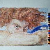 Mi Proyecto del curso:  Retrato realista con lápices de colores. Un progetto di Disegno a matita, Disegno artistico, Disegno di ritratti e Disegno realistico di Cesar Gutiérrez - 06.08.2020